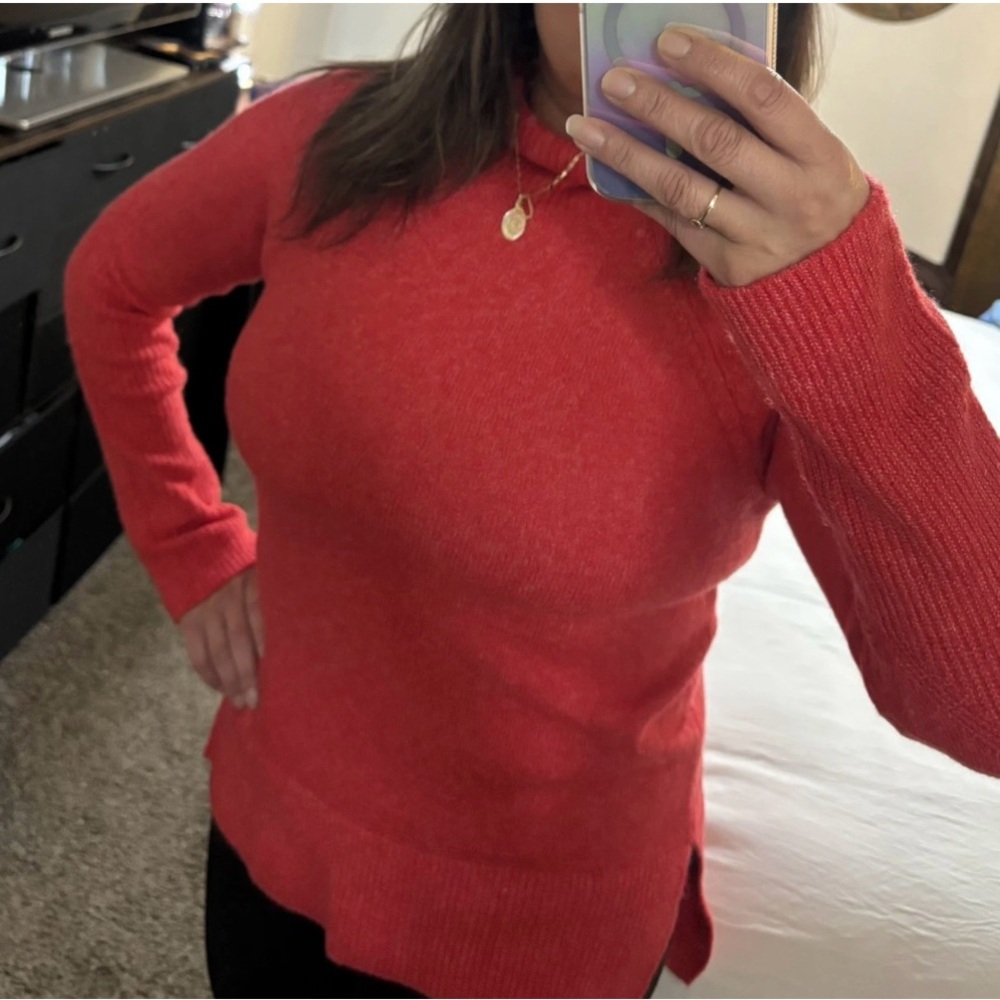 a new day Women's‎ Vibrant Red Roll Neck Sweater size XS runs bigger NWT S/M